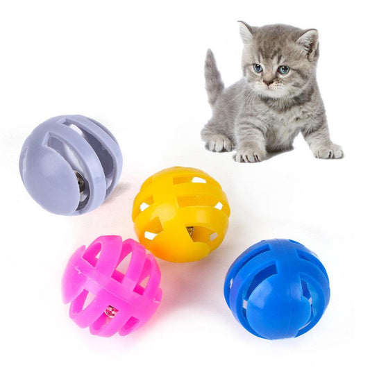 JMT-146122 Colorful Plastic Bell Ball for Cats - 3.8cm Diameter Pet Toy