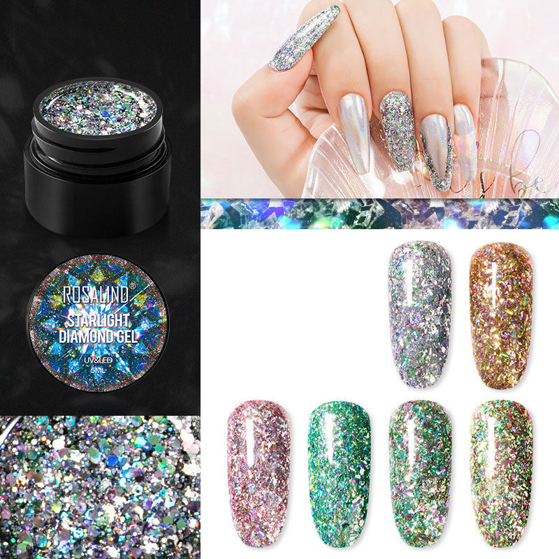 JMT-146122 Xingyao UV Gel Nail Polish with Seven-Color Sequins, 5ML Diamond Glue