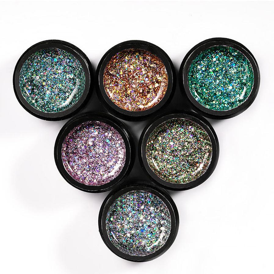 JMT-146122 Xingyao UV Gel Nail Polish with Seven-Color Sequins, 5ML Diamond Glue