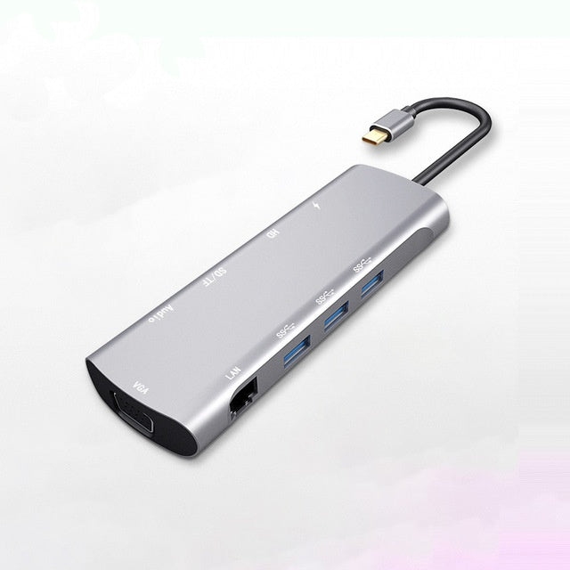 JMT-146314 4K USB-C Docking Station with HDMI and VGA Ports, Aluminum Alloy Shell, PD3.0 Fast Charge, 140mm Cable Length