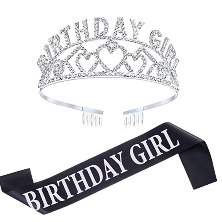 JMT-146506 Elegant Crown Tiara Headband Set for Birthday Parties and Celebrations