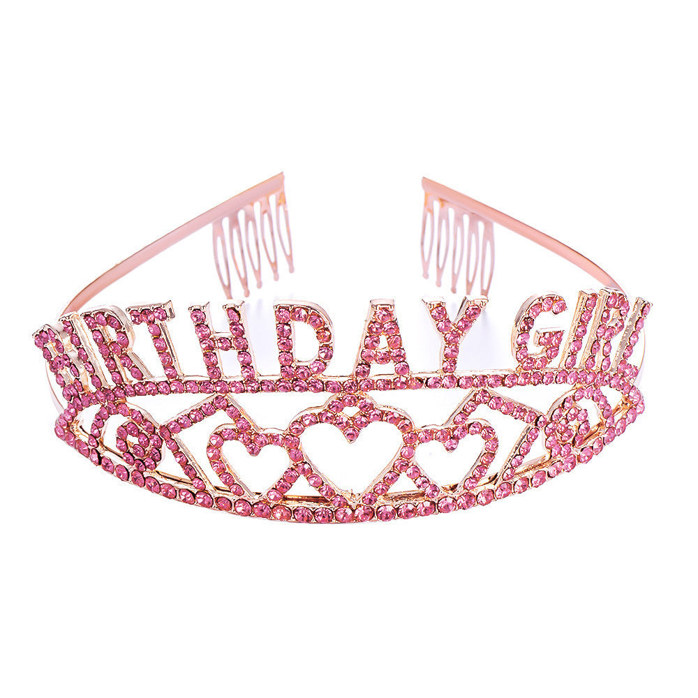 JMT-146506 Elegant Crown Tiara Headband Set for Birthday Parties and Celebrations