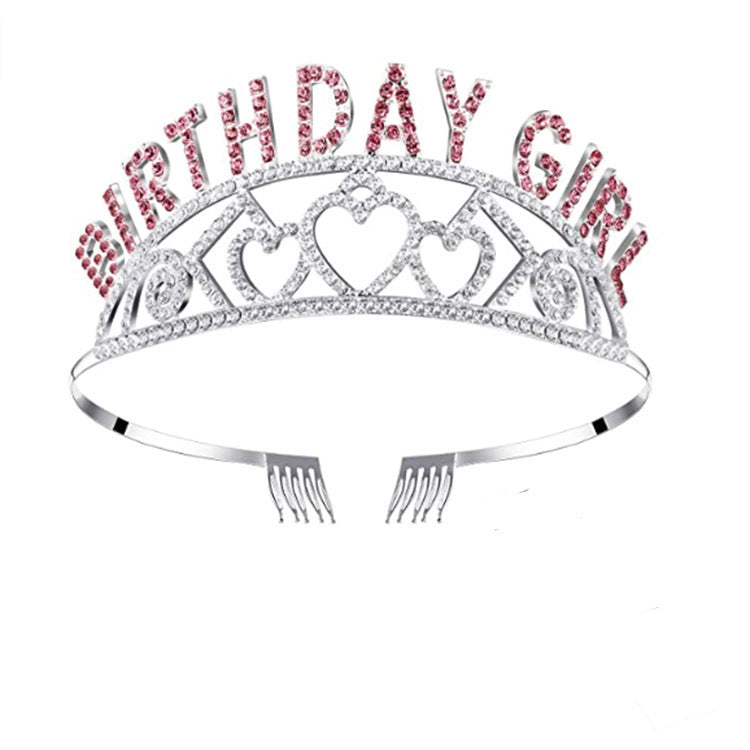 JMT-146506 Elegant Crown Tiara Headband Set for Birthday Parties and Celebrations