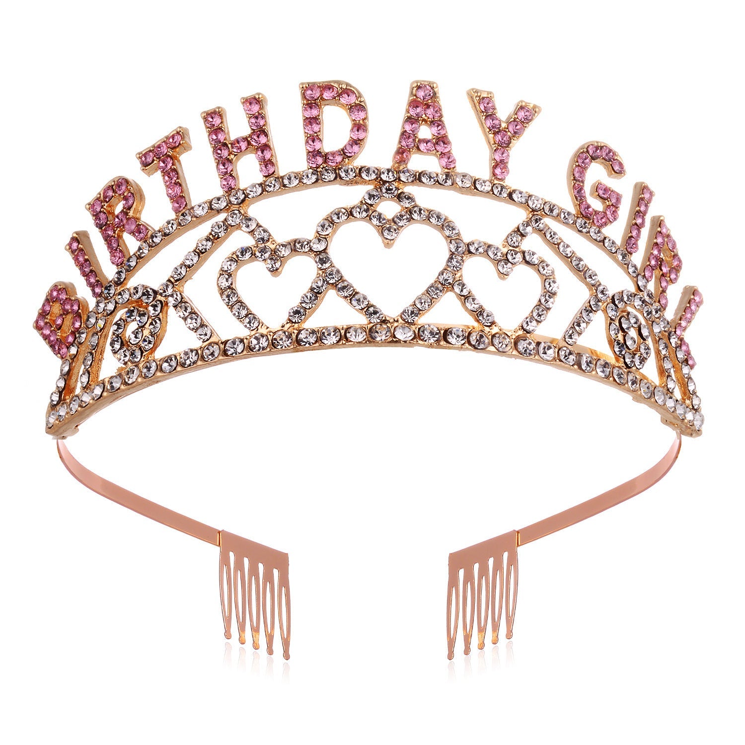 JMT-146506 Elegant Crown Tiara Headband Set for Birthday Parties and Celebrations