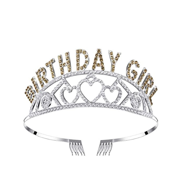 JMT-146506 Elegant Crown Tiara Headband Set for Birthday Parties and Celebrations