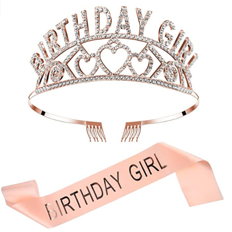JMT-146506 Elegant Crown Tiara Headband Set for Birthday Parties and Celebrations