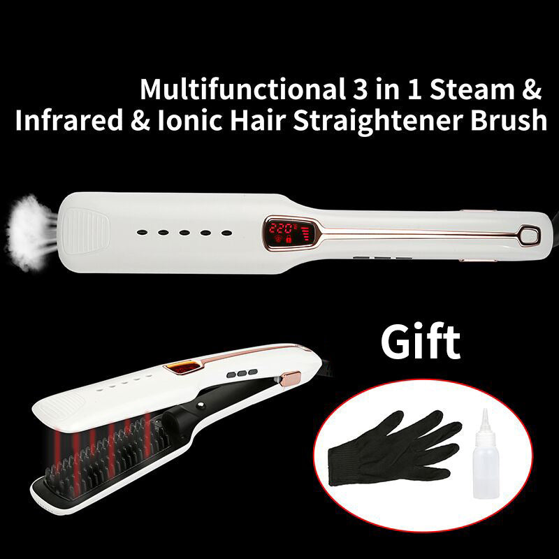 JMT-146954 Multifunctional Negative Ion Infrared Steam Hair Straightening Comb with Self-Locking Feature and Temperature Control