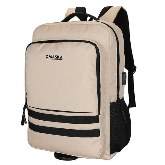 JMT-147146 Nylon Waterproof 17-Inch Laptop Backpack with USB Charging Port and Multi-Pocket Design
