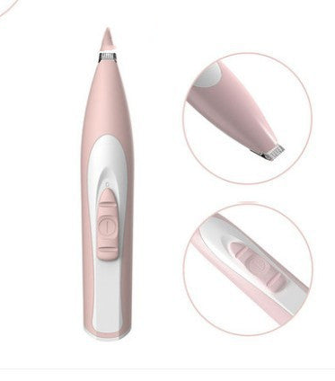 JMT-147210 Electric Pet Hair Trimmer for Cats and Dogs - Rechargeable and Battery Operated Scissors in White and Pink