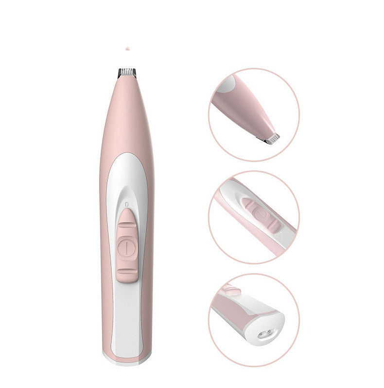 JMT-147210 Electric Pet Hair Trimmer for Cats and Dogs - Rechargeable and Battery Operated Scissors in White and Pink