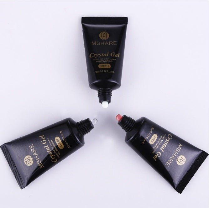 JMT-147274 Poly Gel Nail Kit - UV Builder Gel for Enhancement and Extension with Slip Solution - French Style Varnish Set