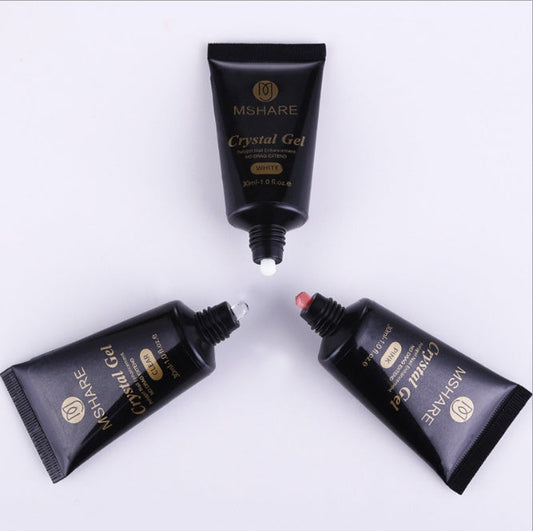 JMT-147274 Poly Gel Nail Kit - UV Builder Gel for Enhancement and Extension with Slip Solution - French Style Varnish Set