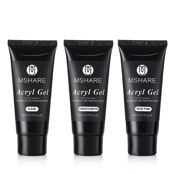 JMT-147274 Poly Gel Nail Kit - UV Builder Gel for Enhancement and Extension with Slip Solution - French Style Varnish Set