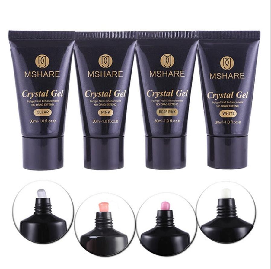 JMT-147274 Poly Gel Nail Kit - UV Builder Gel for Enhancement and Extension with Slip Solution - French Style Varnish Set