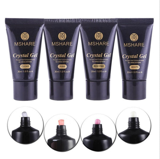 JMT-147274 Poly Gel Nail Kit - UV Builder Gel for Enhancement and Extension with Slip Solution - French Style Varnish Set