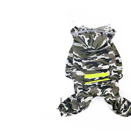 JMT-147594 Reflective Hooded Raincoat for Dogs - Medium Size, Available in Yellow, Pink, Camouflage, and Green