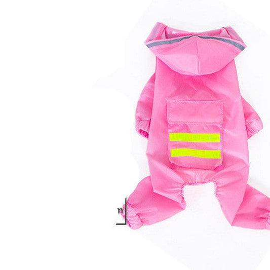 JMT-147594 Reflective Hooded Raincoat for Dogs - Medium Size, Available in Yellow, Pink, Camouflage, and Green