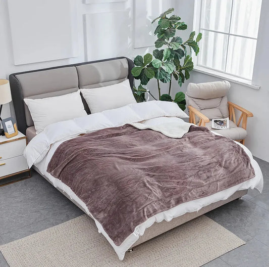 JMT-148042 Soft Plush Washable Jacquard Throw Sherpa Fleece Blanket - 50"x60"