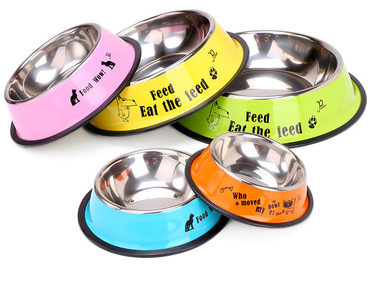 JMT-148298 Non-Slip Stainless Steel Dog Bowl in Multiple Colors for All Breeds