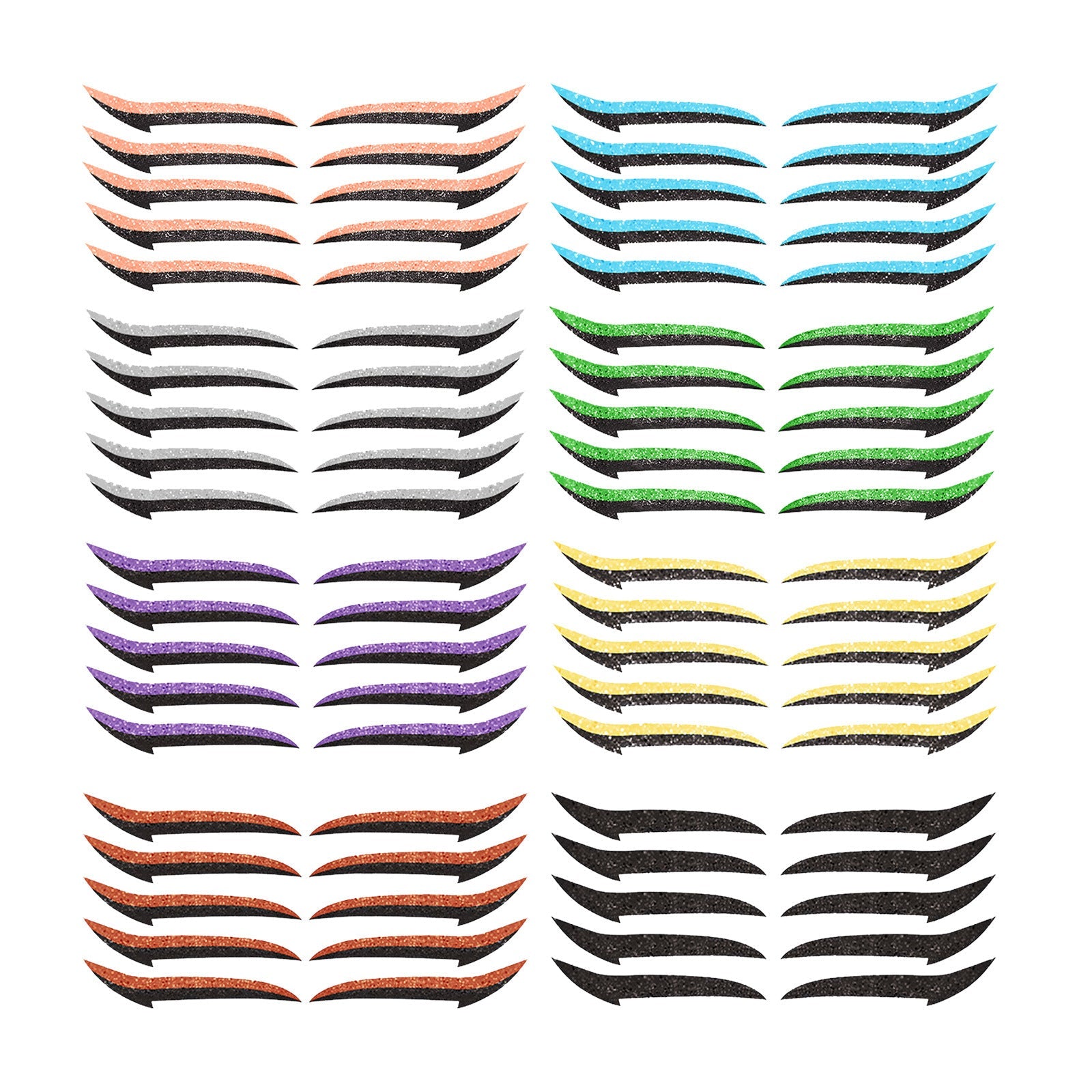 JMT-148554 Reusable Eyeliner Stickers in Multiple Colors – 10 Stickers per Pair, Various Designs Available