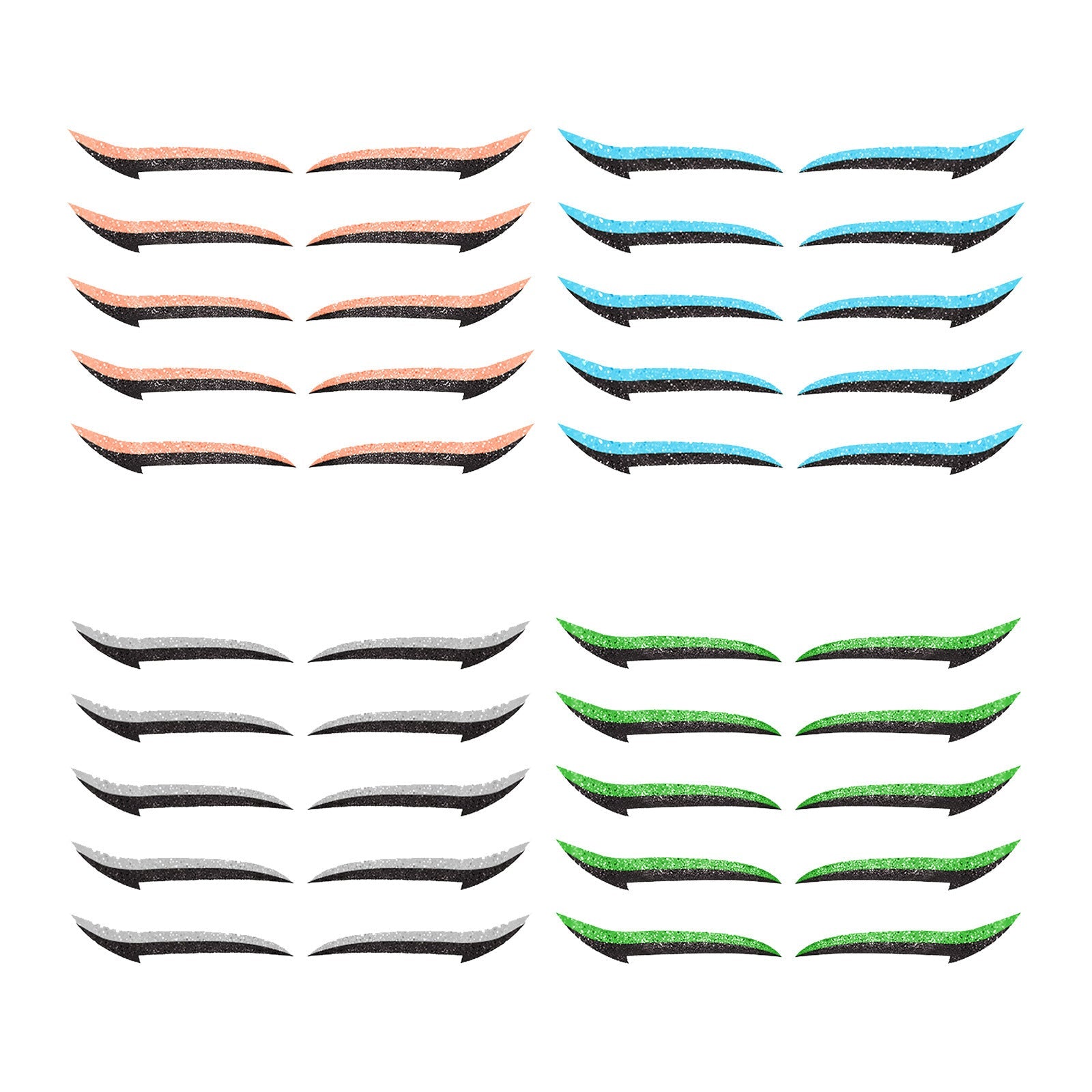 JMT-148554 Reusable Eyeliner Stickers in Multiple Colors – 10 Stickers per Pair, Various Designs Available