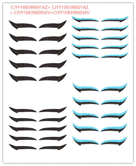 JMT-148554 Reusable Eyeliner Stickers in Multiple Colors – 10 Stickers per Pair, Various Designs Available