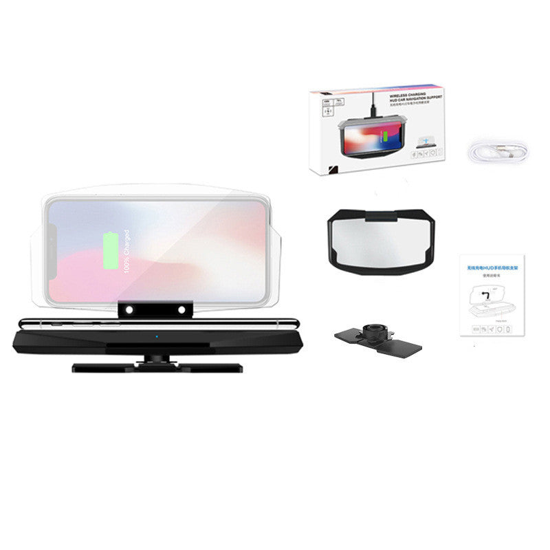 JMT-148810 Universal Wireless Charging Car Head-Up Display with Smartphone Navigation Bracket