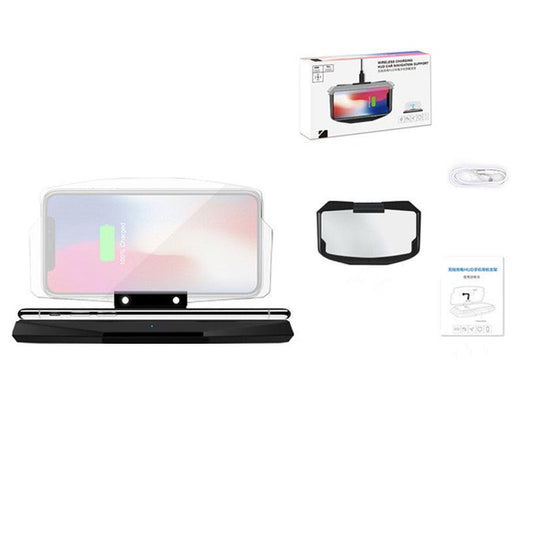 JMT-148810 Universal Wireless Charging Car Head-Up Display with Smartphone Navigation Bracket