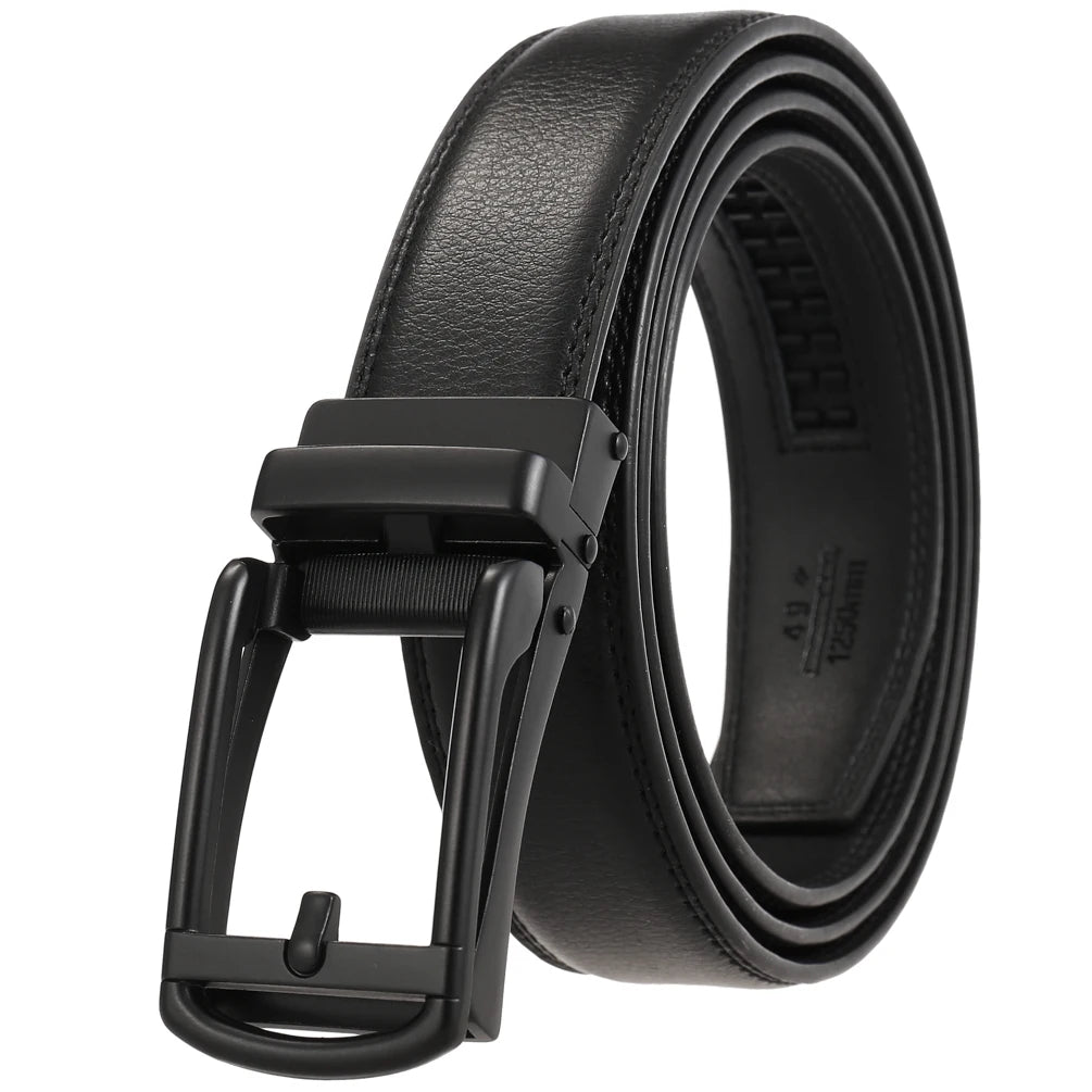 JMT-148874 Reverse Pull Buckle Leather Casual Belt - Model LY33-23428-1