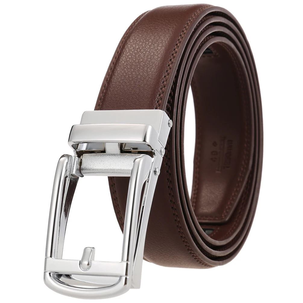 JMT-148874 Reverse Pull Buckle Leather Casual Belt - Model LY33-23428-1
