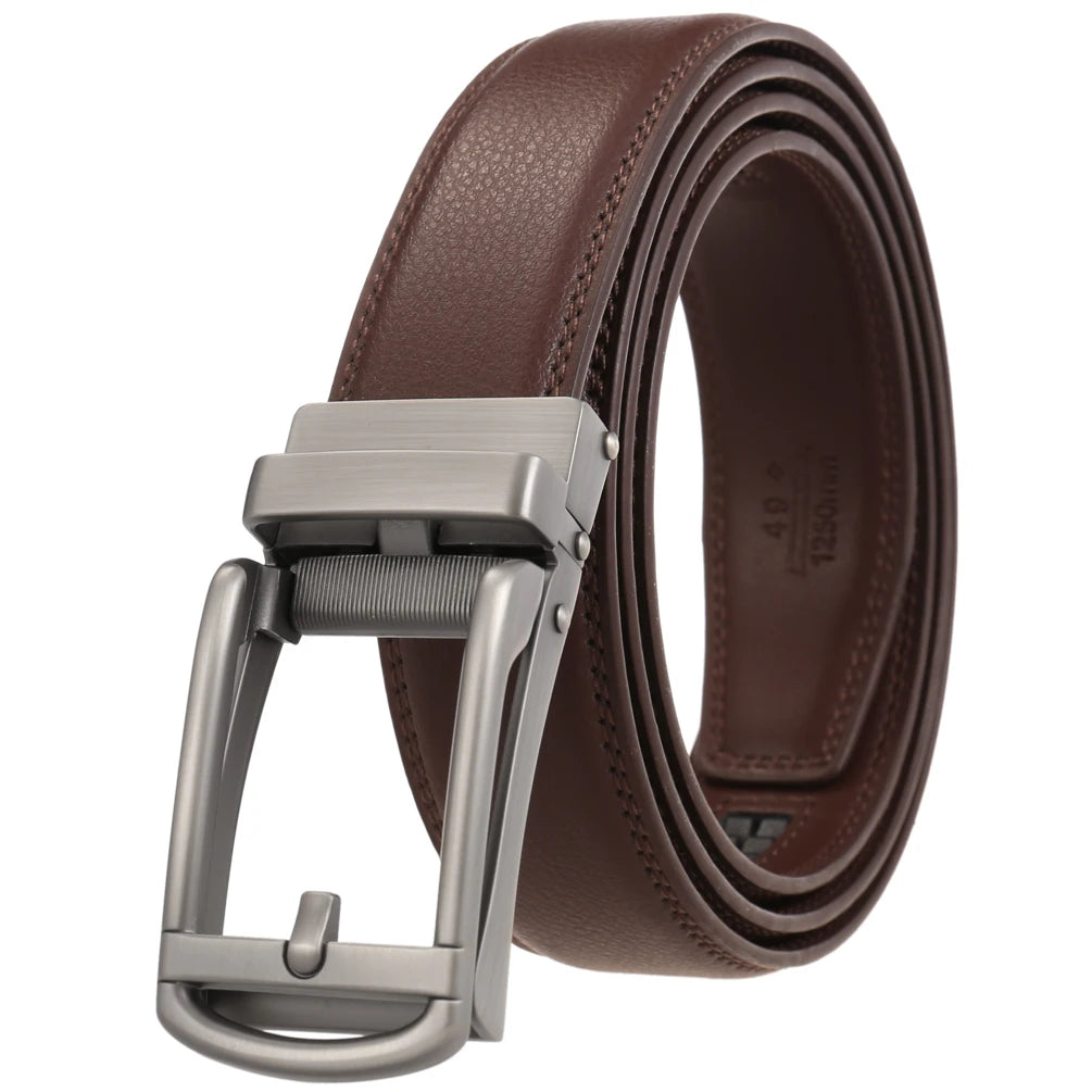 JMT-148874 Reverse Pull Buckle Leather Casual Belt - Model LY33-23428-1