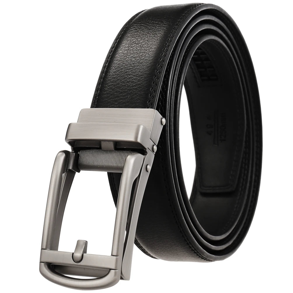 JMT-148874 Reverse Pull Buckle Leather Casual Belt - Model LY33-23428-1