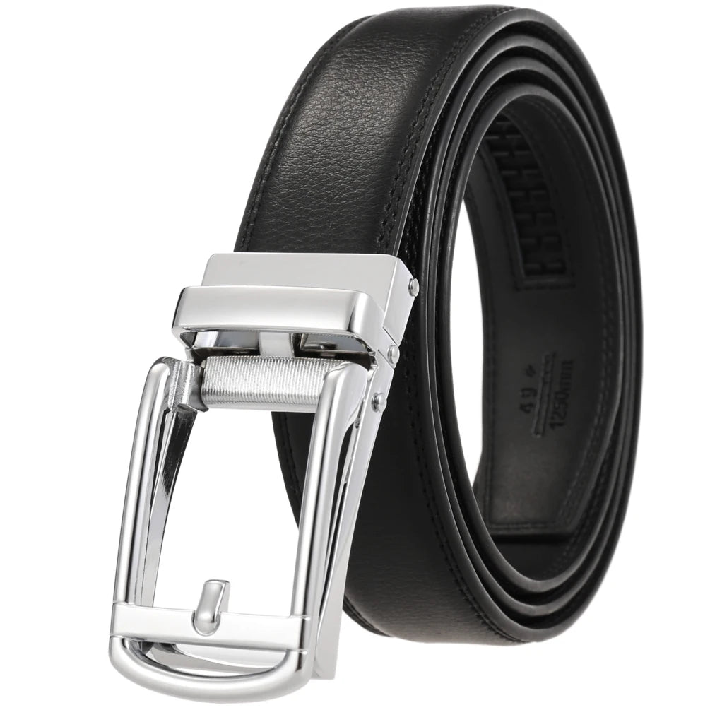 JMT-148874 Reverse Pull Buckle Leather Casual Belt - Model LY33-23428-1