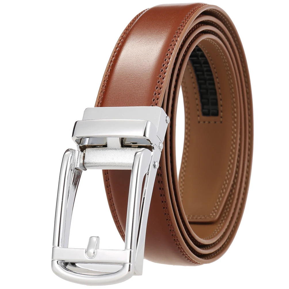 JMT-148874 Reverse Pull Buckle Leather Casual Belt - Model LY33-23428-1
