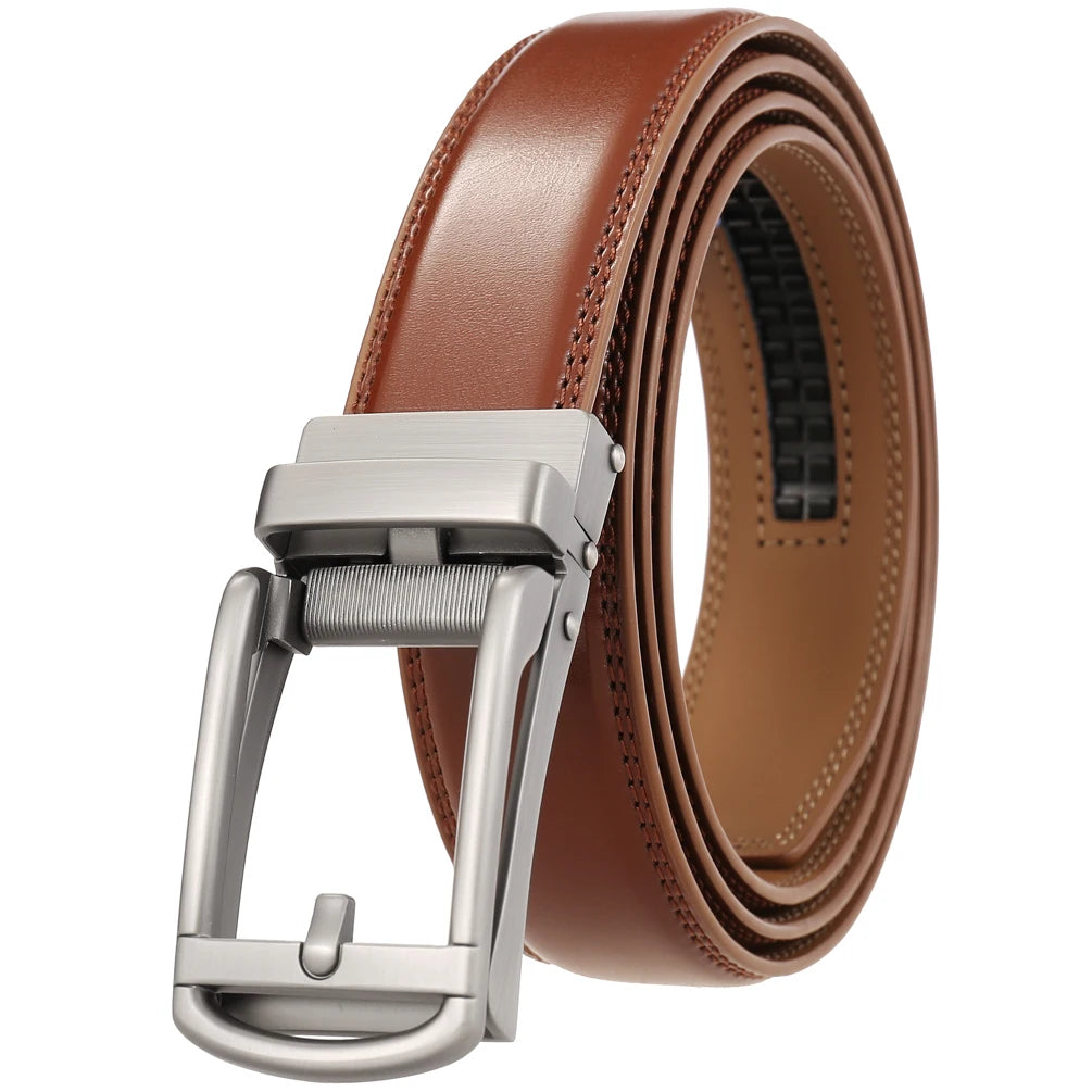 JMT-148874 Reverse Pull Buckle Leather Casual Belt - Model LY33-23428-1