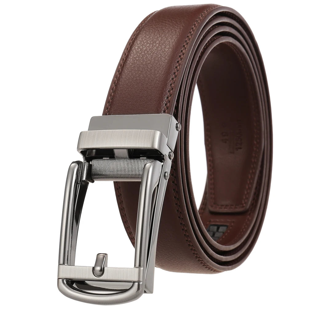 JMT-148874 Reverse Pull Buckle Leather Casual Belt - Model LY33-23428-1