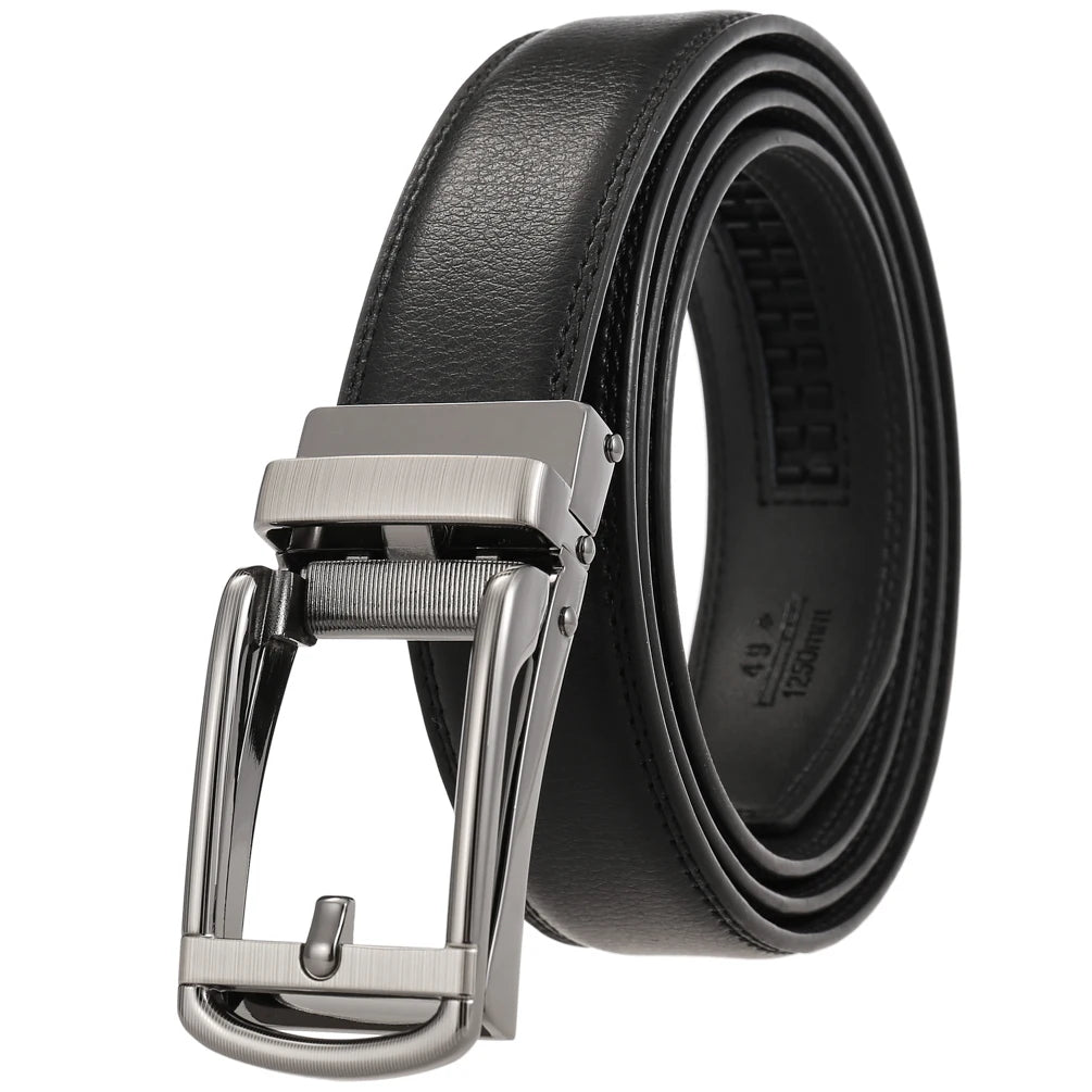 JMT-148874 Reverse Pull Buckle Leather Casual Belt - Model LY33-23428-1