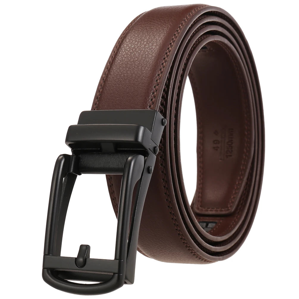 JMT-148874 Reverse Pull Buckle Leather Casual Belt - Model LY33-23428-1