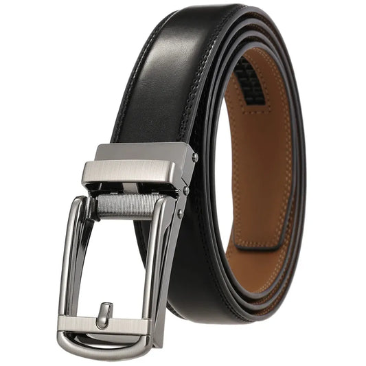 JMT-148874 Reverse Pull Buckle Leather Casual Belt - Model LY33-23428-1