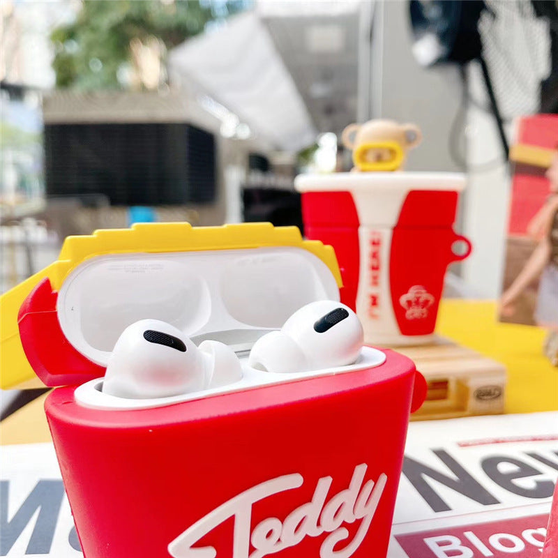 JMT-148938 Cute Bear Earphone Case for AirPods Pro 1/2/3 - Silicone Cartoon Design