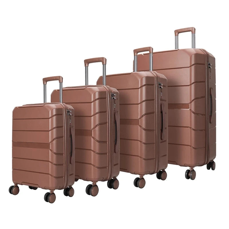 JMT-149002 4-Piece Multifunctional PP Trolley Luggage Set for Travel - 14, 20, 24, and 28 Inch Sizes