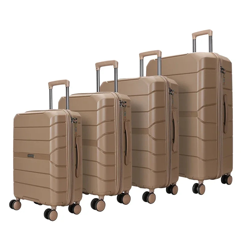 JMT-149002 4-Piece Multifunctional PP Trolley Luggage Set for Travel - 14, 20, 24, and 28 Inch Sizes