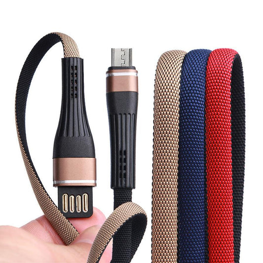 JMT-149450 Long-Lasting Anti-Break Denim Braided Data Cable - 1m with 8PIN, Micro USB, TYPE-C Connectors