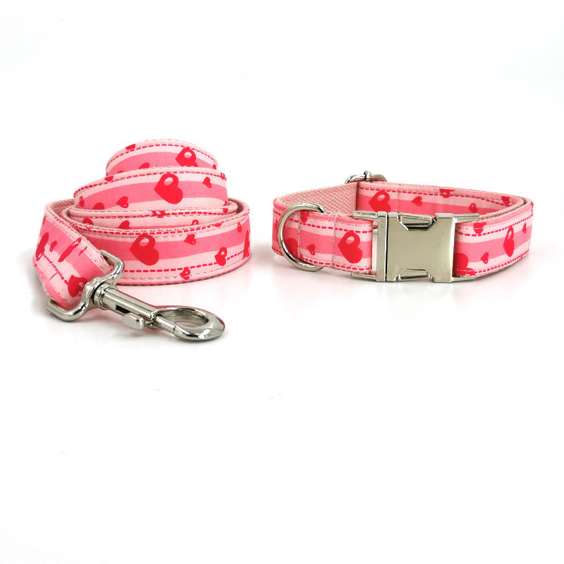 JMT-149770 Durable Pet Dog Collar and Leash Set in Comfortable Fabric, Multiple Sizes Available