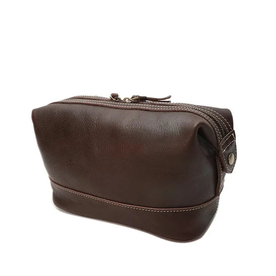 JMT-149962 Vintage Men's Leather Cosmetic Pouch for Grooming Essentials