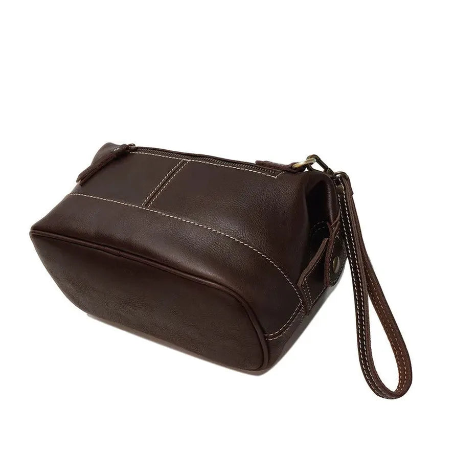 JMT-149962 Vintage Men's Leather Cosmetic Pouch for Grooming Essentials