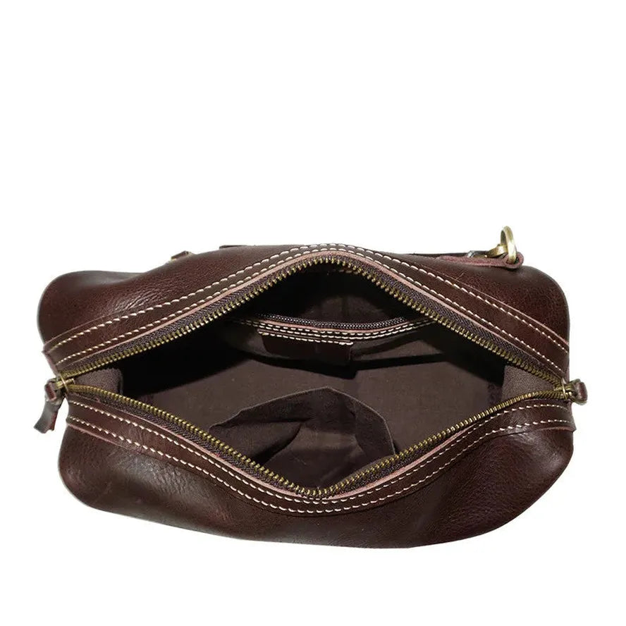 JMT-149962 Vintage Men's Leather Cosmetic Pouch for Grooming Essentials