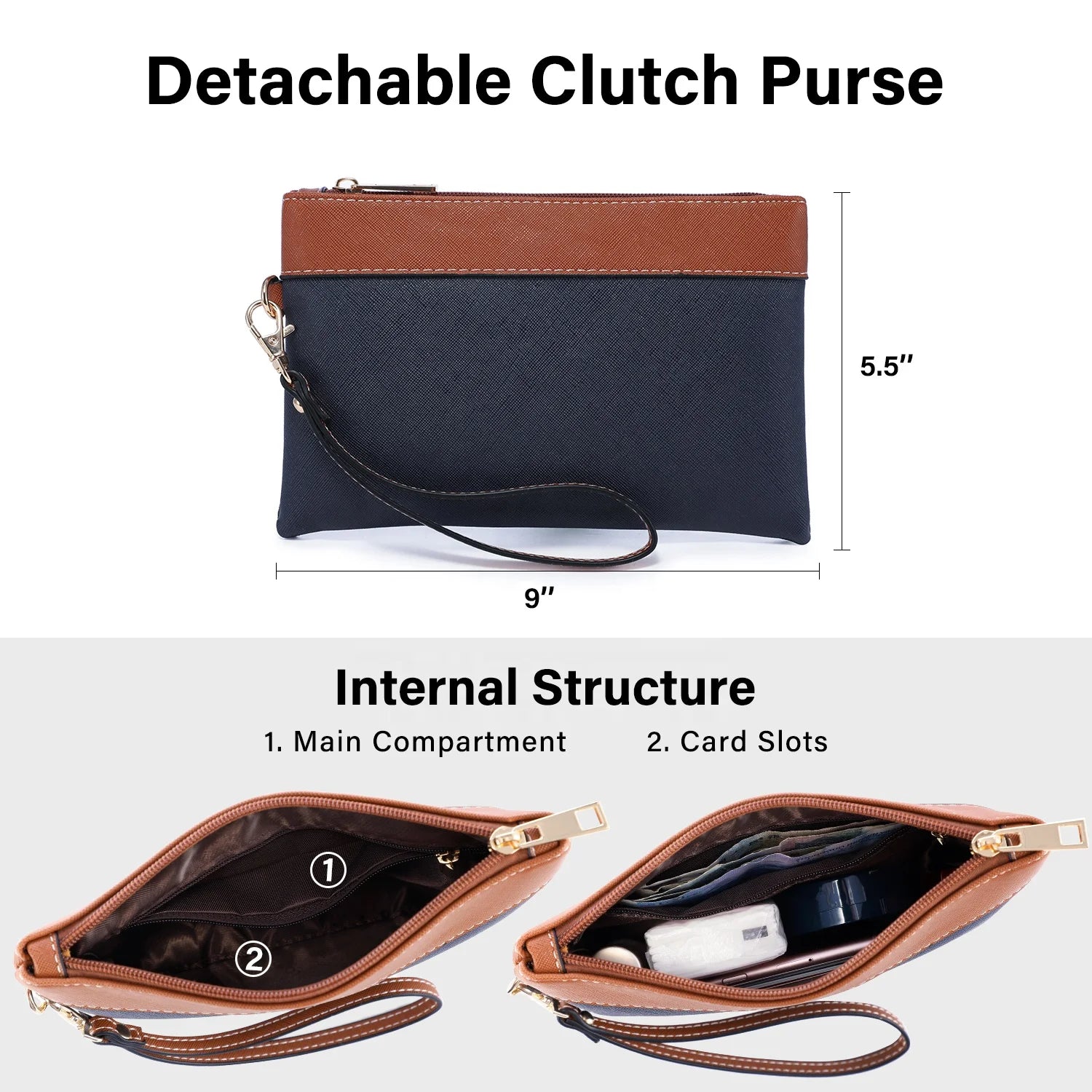 JMT-150090 Custom Ladies Handbags Set - 2pcs Shoulder Bags with Wallet for Office and Laptop Use