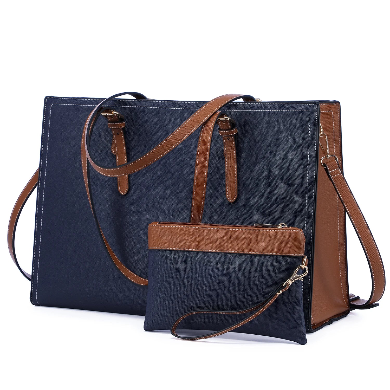 JMT-150090 Custom Ladies Handbags Set - 2pcs Shoulder Bags with Wallet for Office and Laptop Use