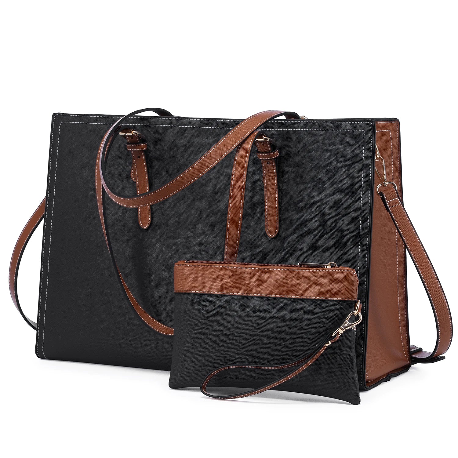 JMT-150090 Custom Ladies Handbags Set - 2pcs Shoulder Bags with Wallet for Office and Laptop Use